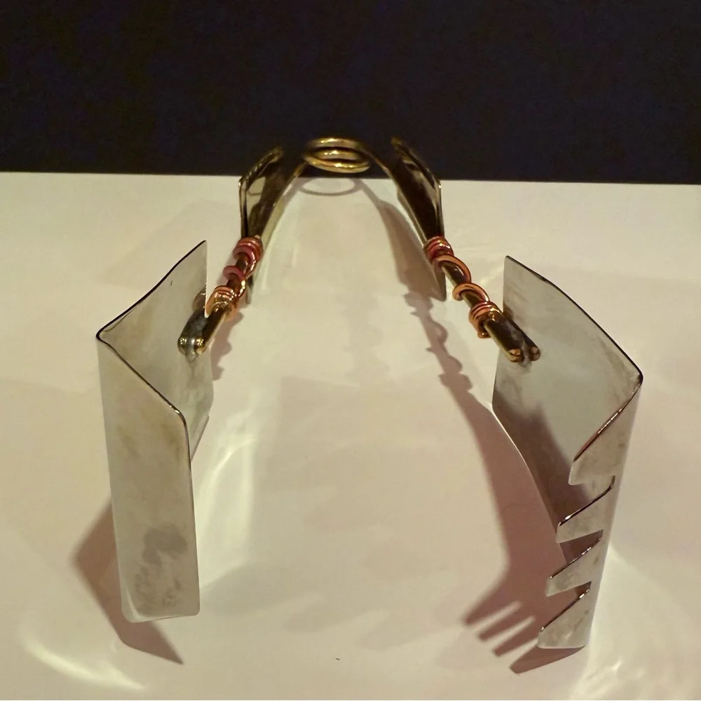 Artisan Bohemian Style Brass Copper Handle Metal Tongs